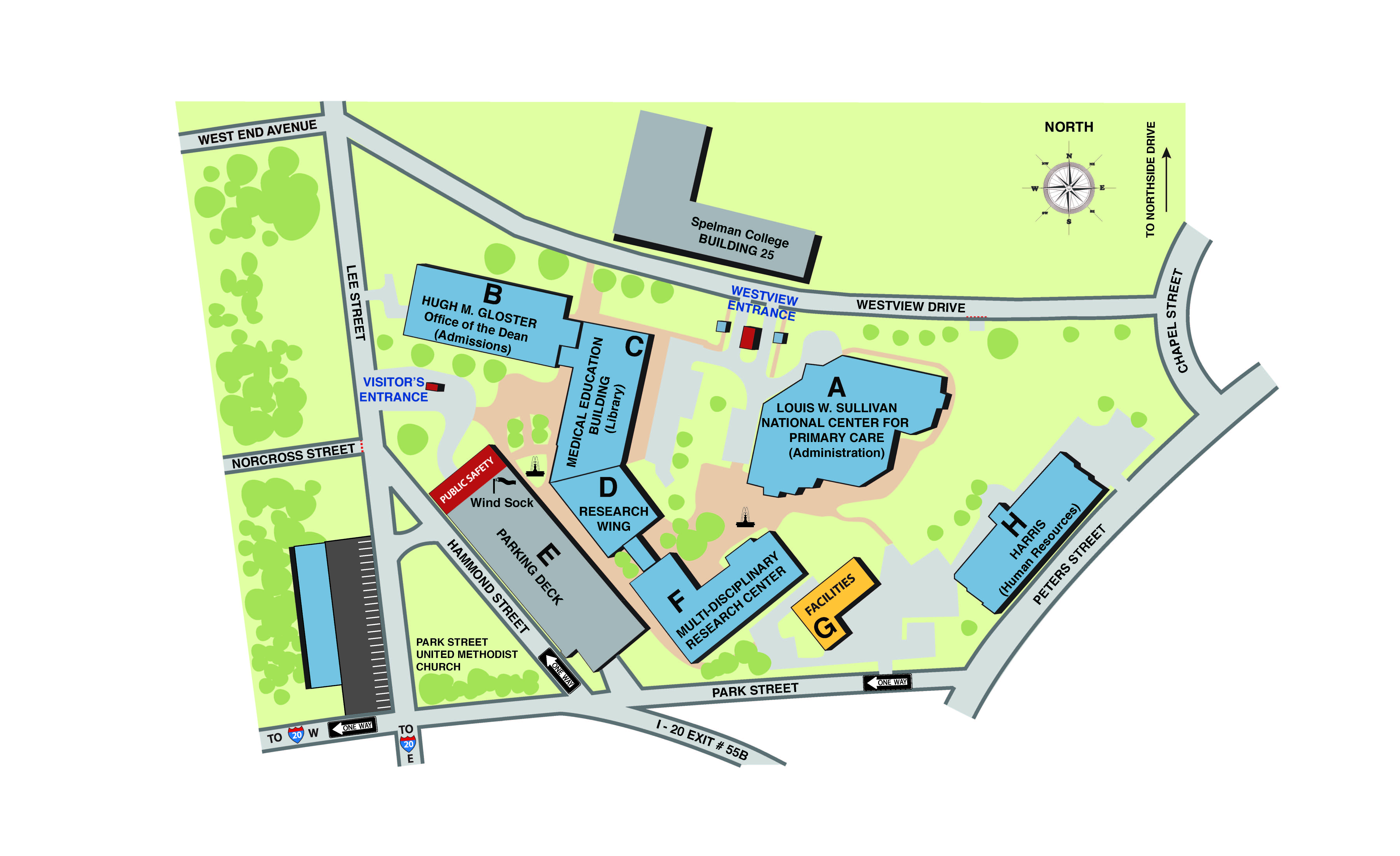 Map of Morehouse School of Medicine